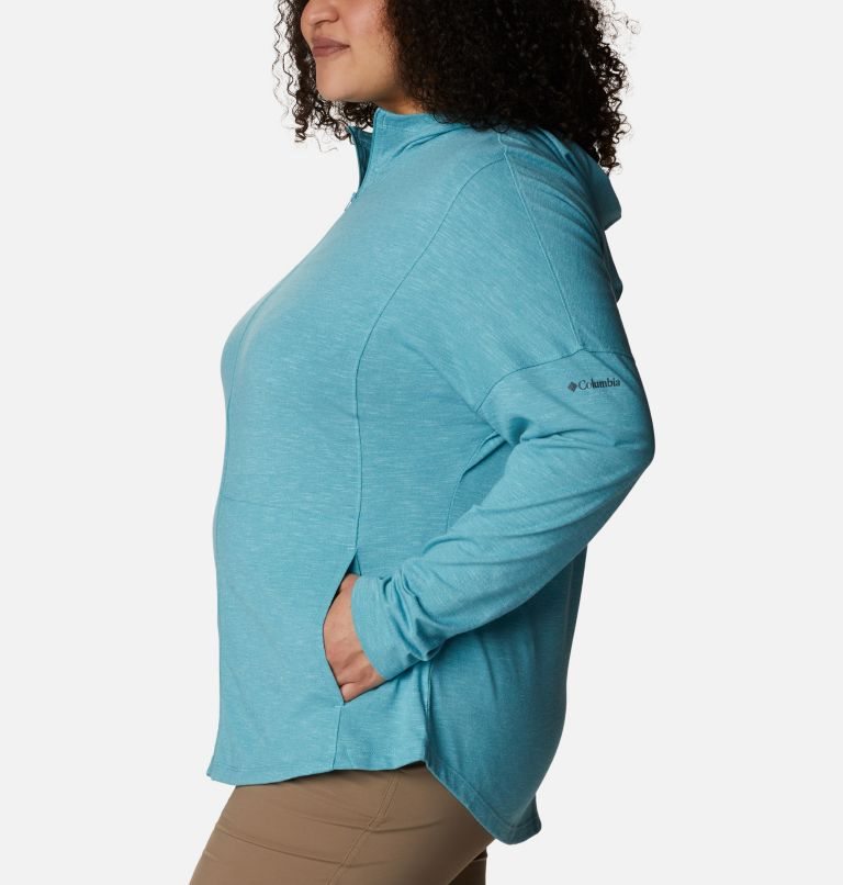 Women's Columbia Cades Cove Full Zip Hoodie Turquoise | Plus Size CA-S64LC